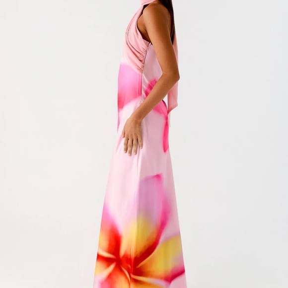 Pepper Mayo Isa Scarf Satin Maxi Dress - Frangipani Pink - Picture 5 of 6